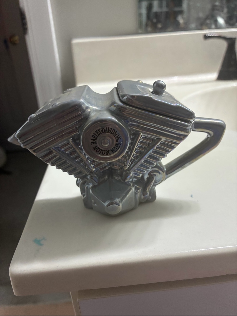 Harley-Davidson Silver Engine-Shaped Decorative Creamer